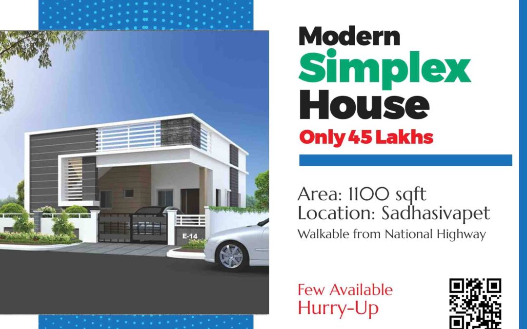 Modern Simplex House at Only 45 Lakhs in Sadhasivpet, Hyderabad Few Left! Hurry-Up!