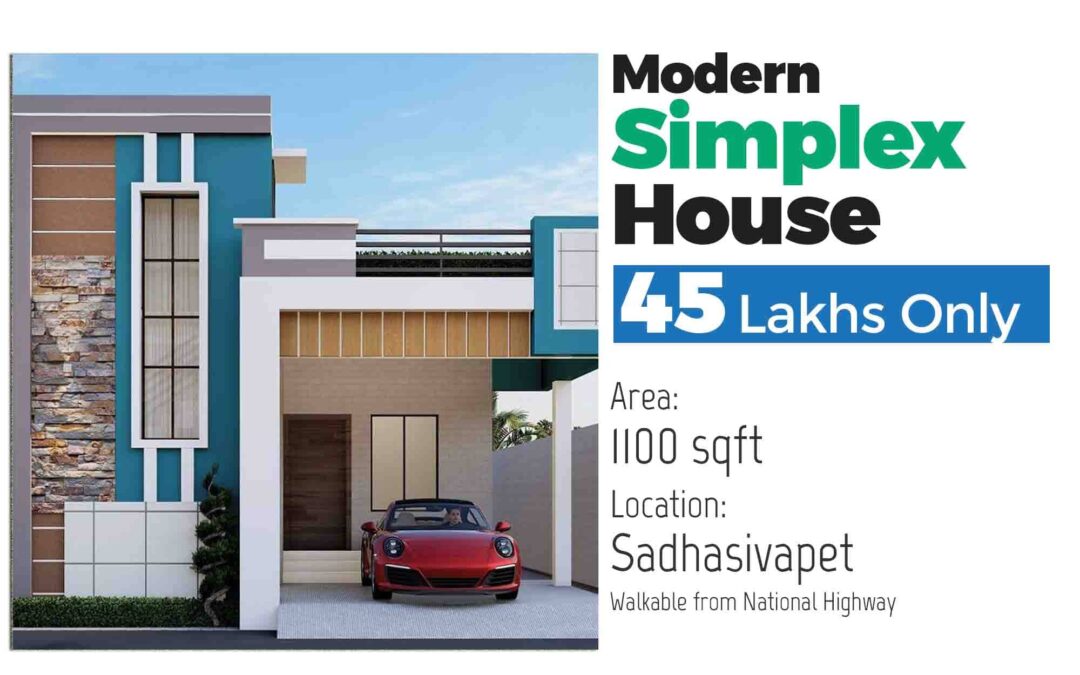 Modern Simplex House at 45 Lakhs in Sadhasivpet