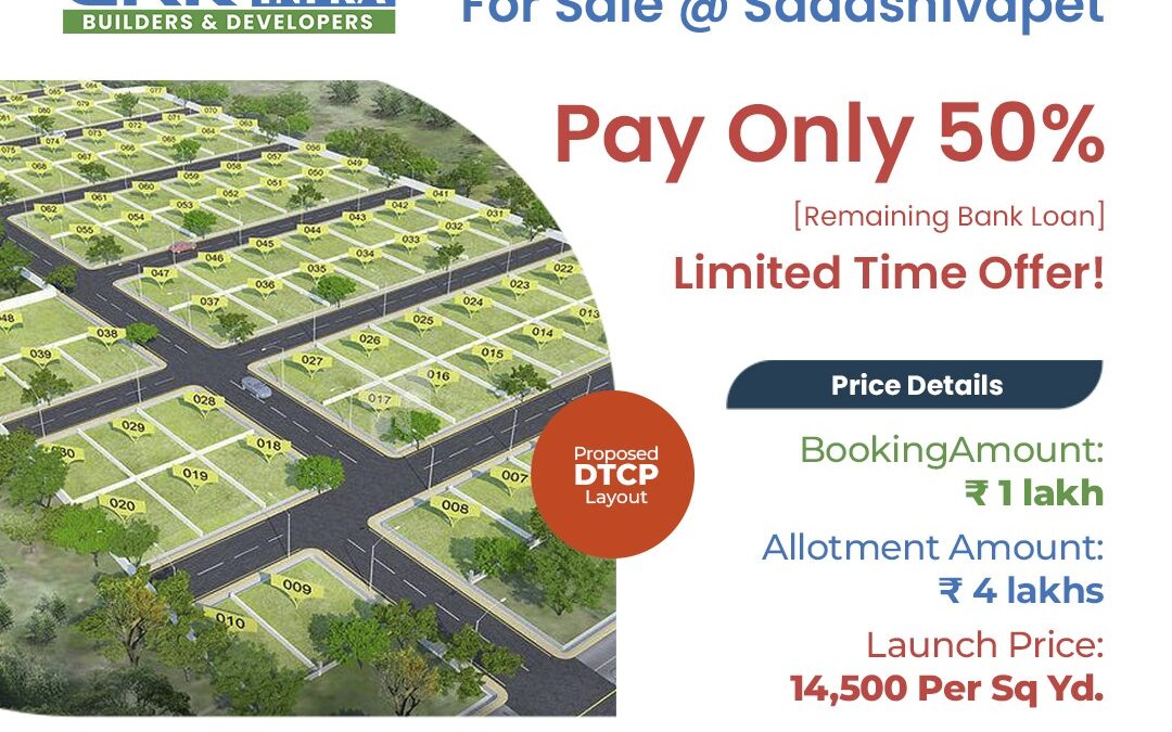 Open Villa Plots For Sale @ Sadashivapet, Pay Only 50%.