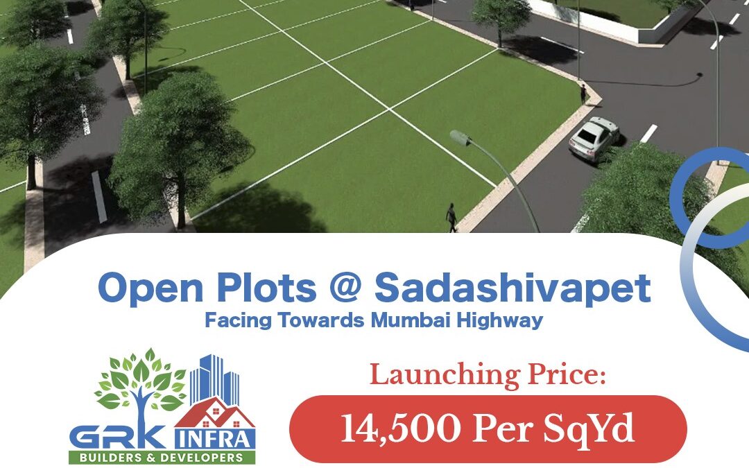 Open Plots @ Sadashivapet, Facing towards Mumbai Highway. Launching Price: ₹ 14,500/SqYd. Book Now.