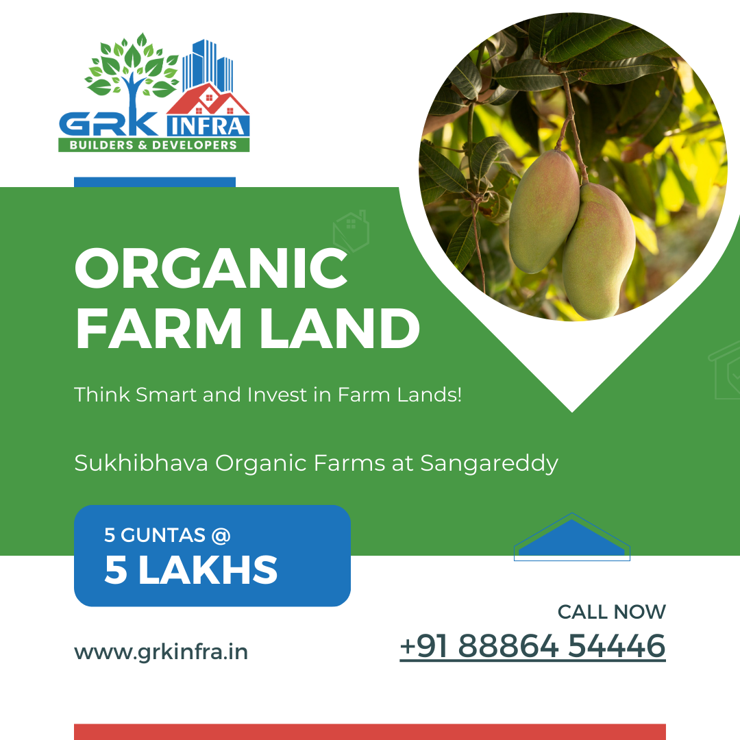 Organic Farm Land 5 Guntas @5 Lakhs! Call. 088864 54446 or Visit: https://grkinfra.in GRK Infra Builders & Developers #farmland #farmlandforsale #landforsale #Hyderabad #realestate #realestateinvesting #farmlandinvestment